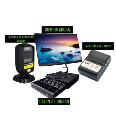Kit de punto de venta PC Ideal para negocios medianos con varias cajas conectadas en red cinse4