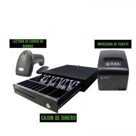 Kit Punto De Venta Cajón De Dinero Impresora Térmica Scanner kit1