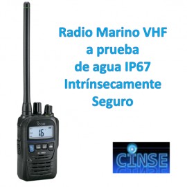 Radio Marino Ultracompacto Intrínsecamente Seguro VHF IP67 IC-M85UL