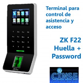 Lector de Huellas y credenciales sin Contacto. Teclado Touch TCP IP & WiFI F22
