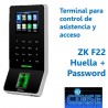 Lector de Huellas y credenciales sin Contacto. Teclado Touch TCP IP & WiFI F22
